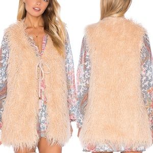 SHOW ME YOUR MUMU LUIS SHAGGY FUR VEST SIZE XS